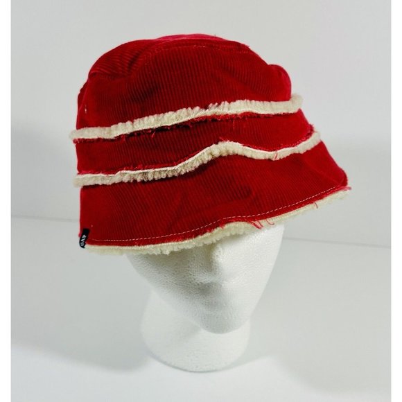 Gap Bucket Hat Red Corduroy Sherpa Lined Unisex S/M Warm Y2K Fashion Cap Winter - Picture 2 of 9